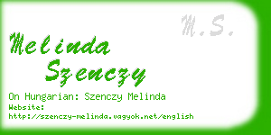 melinda szenczy business card